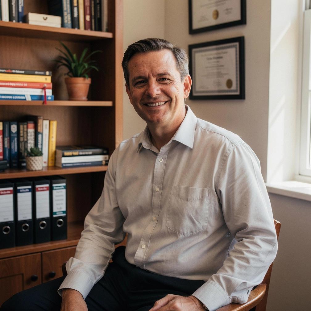 Kézben tartott pénzügyi tervezési könyv és jegyzetek asztalon