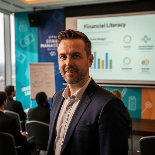 Pénzügyi tanácsadó magyarázza a költségvetés készítés lépéseit egy csoportnak